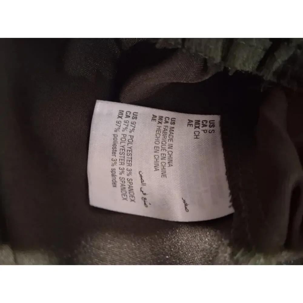 INC International Concepts Satin Cargo Jogger Pants Women’s Small Olive Green